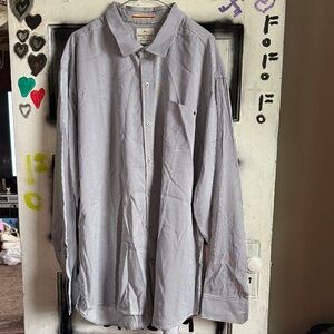 Tommy Hilfiger Men's Black and White Striped Button-Down Shirt